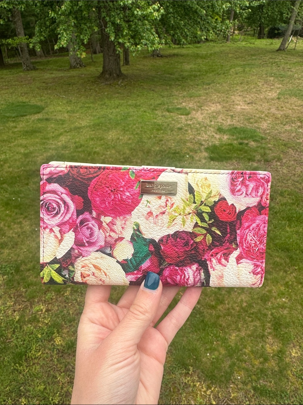 Kate Spade Grant Street Floral Stacy Continental Wallet Photo Rose
